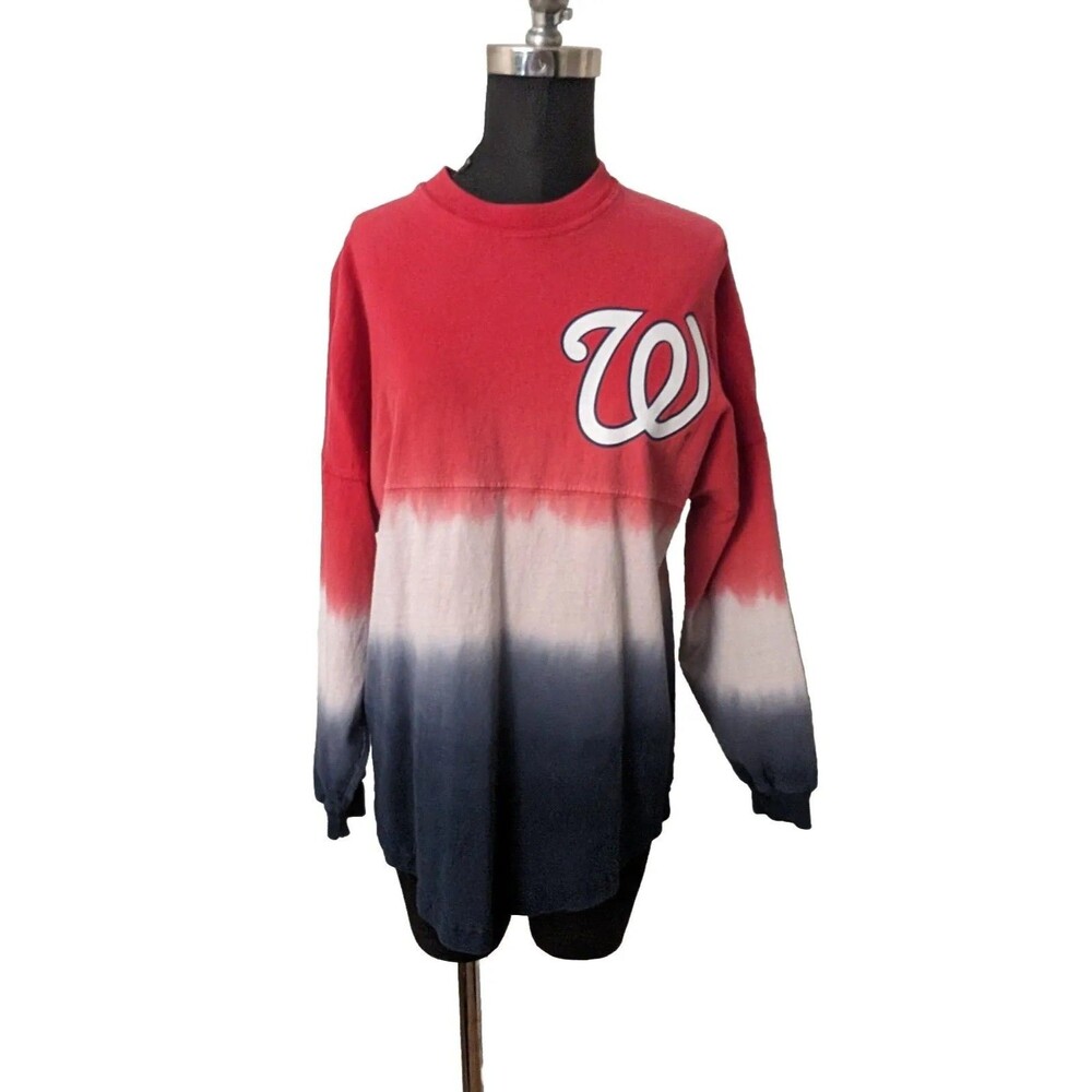 Washington Nationals Fanatics Spirit Jersey Tie-Dye Long Sleeve Shirt Size XS
